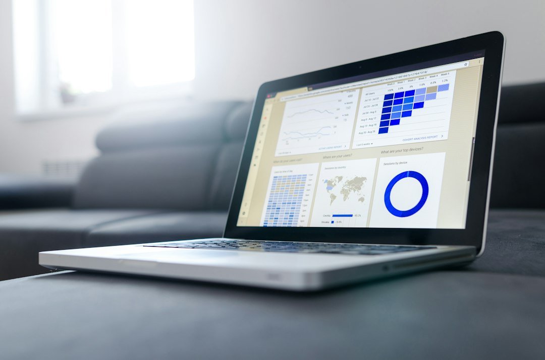 Property management reporting workspace with charts and business analytics